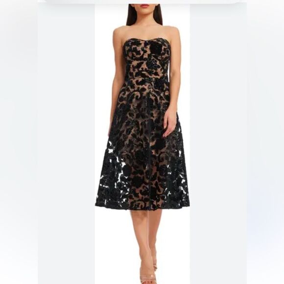 Sachin + Babi Sadie Floral Sequin Strapless A-Line Dress - Picture 1 of 11